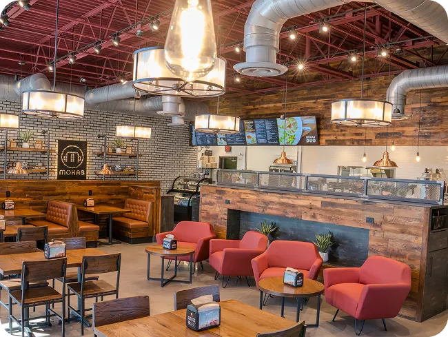 Inside shot of tables and chairs